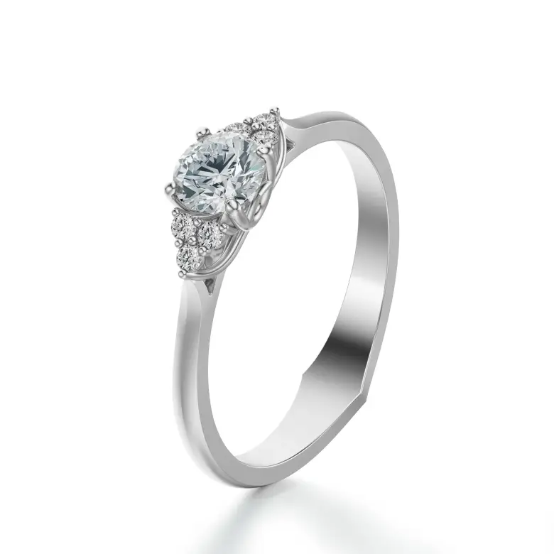 Pierścionek 585 z diamentem z białego złota SBPZ_035